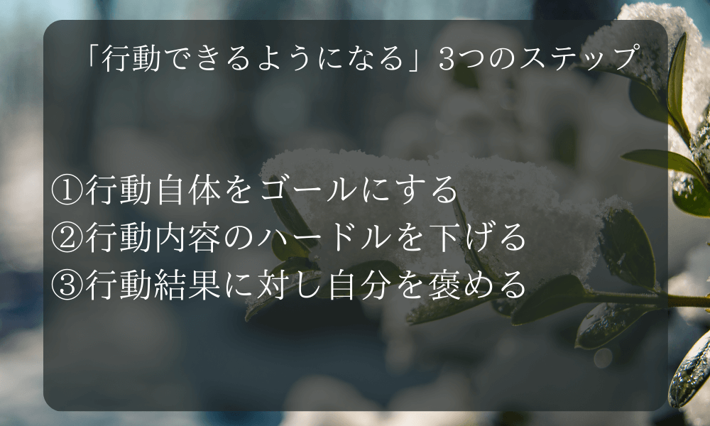 「行動できるようになる」3つのステップ