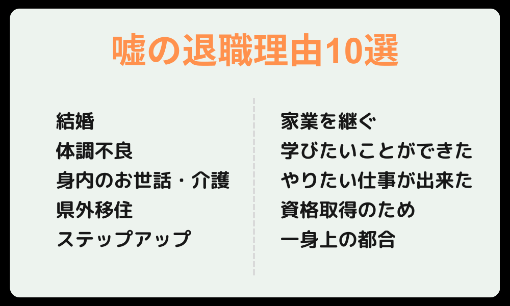 嘘の退職理由10選